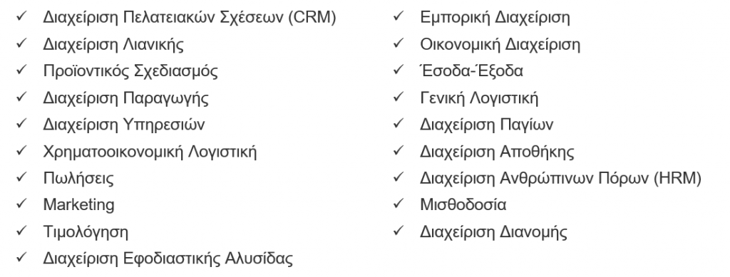 Τι περιλαμβάνει ένα σύστημα ERP; 